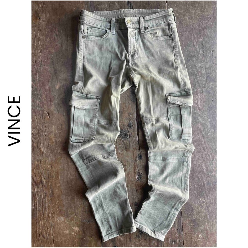 Vince I  Light Wash Military Green Skinny Cargo Pants  I  Size 26